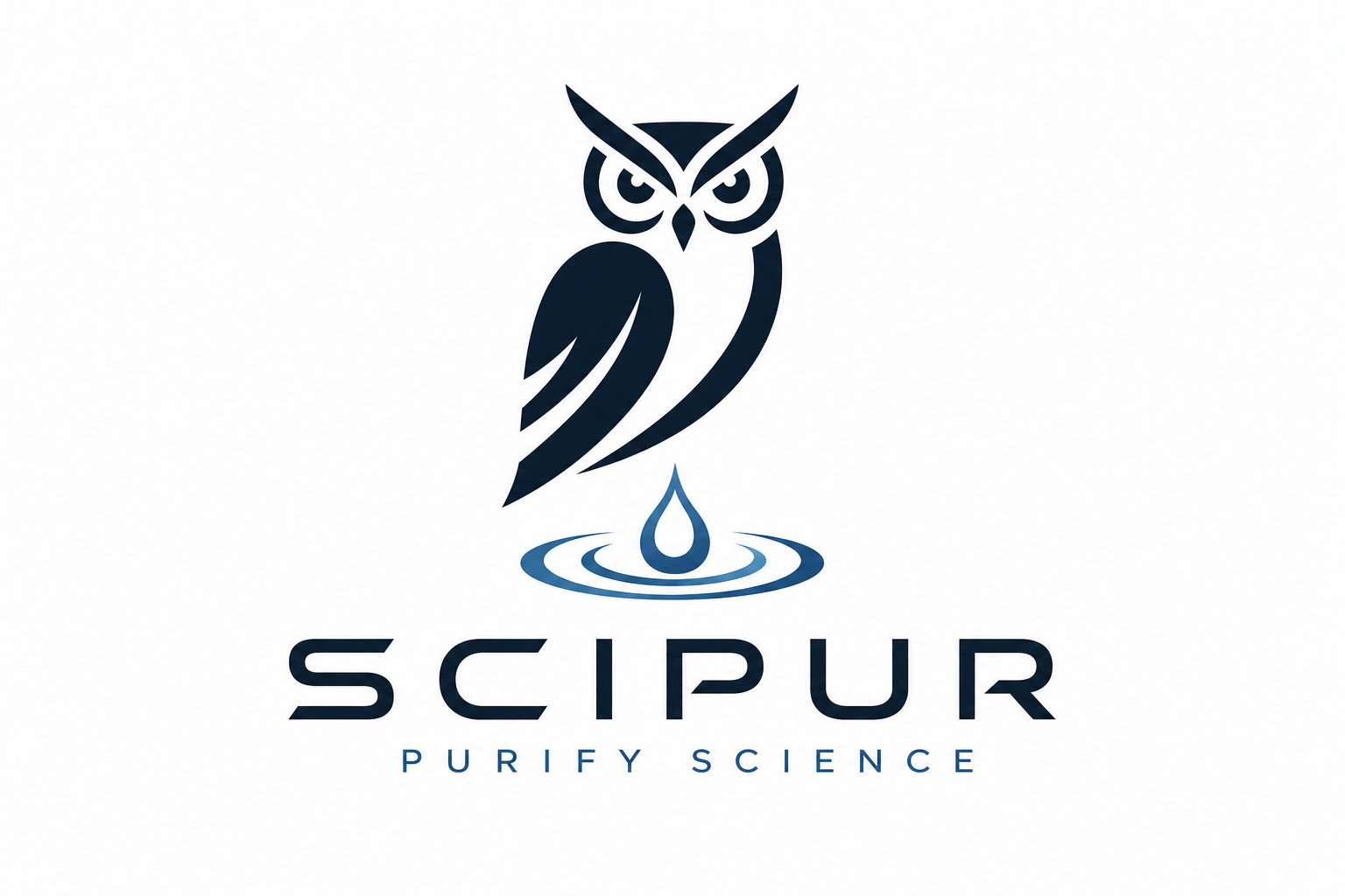 SciPur 猫头鹰与水滴品牌标志